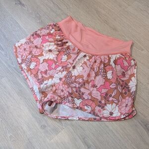 Aerie Floral Athletic Resort Shorts Pink Boho
